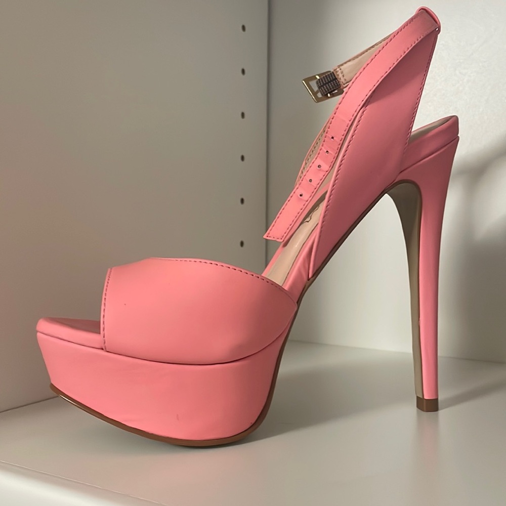 Aldo Pink plat form high heels with strap